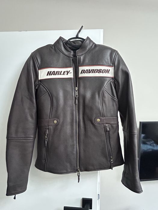 Harley-Davidson дамско кожено яке Victory Lane – Java Brown