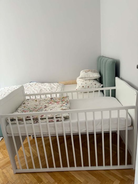 Vand pat bebe din lemn masiv 120x60