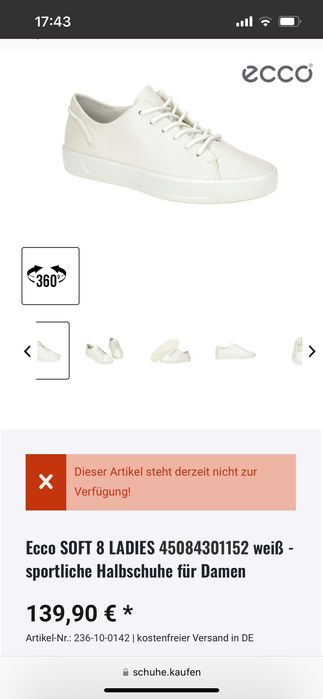 ECCO Womens Soft 8 Sneaker