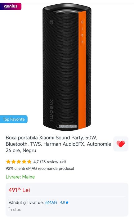 Vând boxă portabilă Xiaomi Sound Party, ca nouă