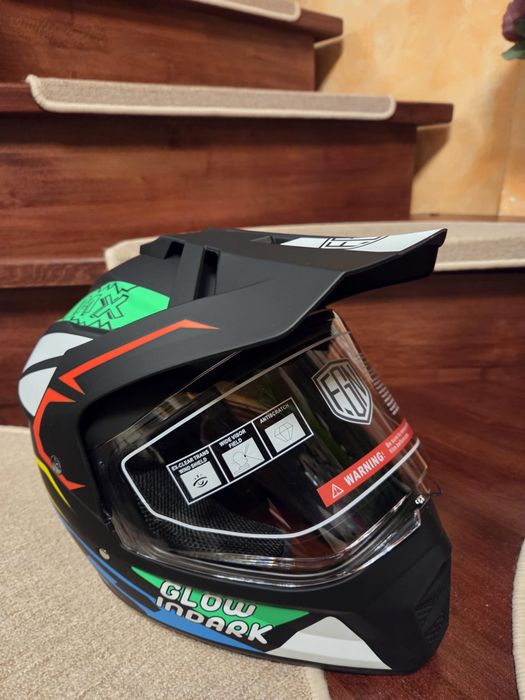 Cască motocross eduro off-road moto cu viziera