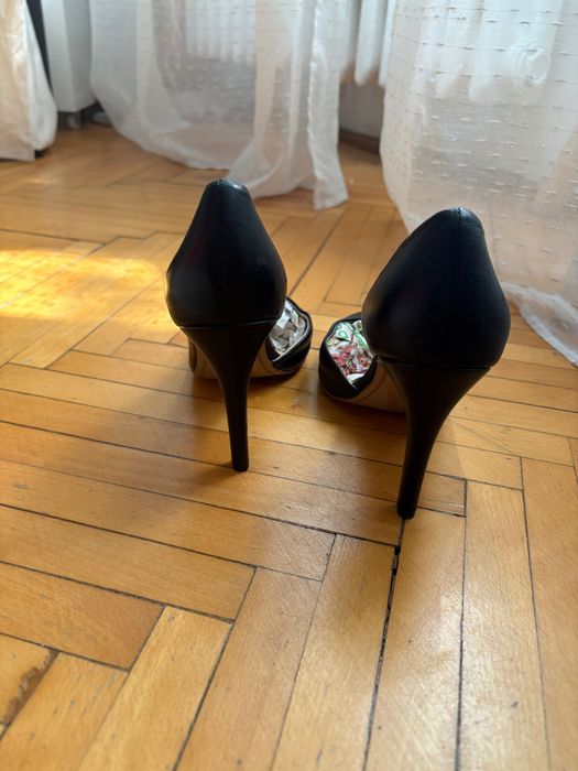 Pantofi stiletto piele naturală, mărimea 38, H&M