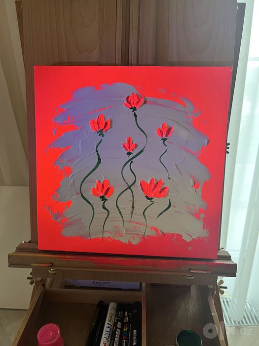 «Neon Flowers» - Картина для интерьера