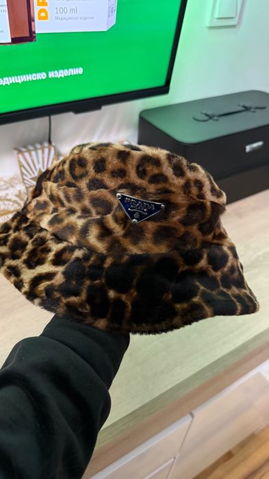 Шапка идиотка плюшена пантерска