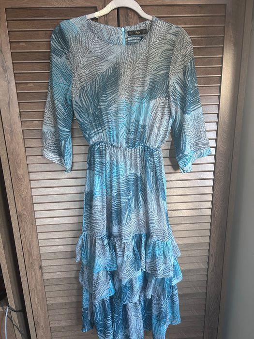 Синя дълга лятна рокля