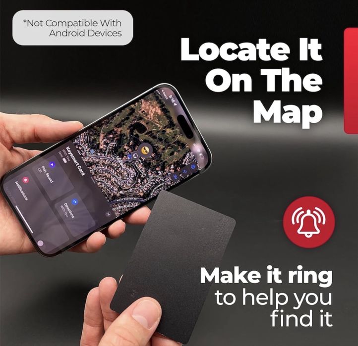 Смарт карта тракер за портфейл - Apple Find My (MFI) тънка като карта
