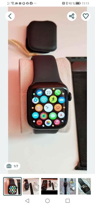 smartwatch Apple seria 7 cu o baterie impecabilă de 99%.