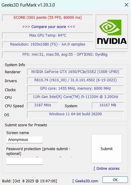 Геймърски лаптоп | GTX 1650 | i5 11320H | 16 GB