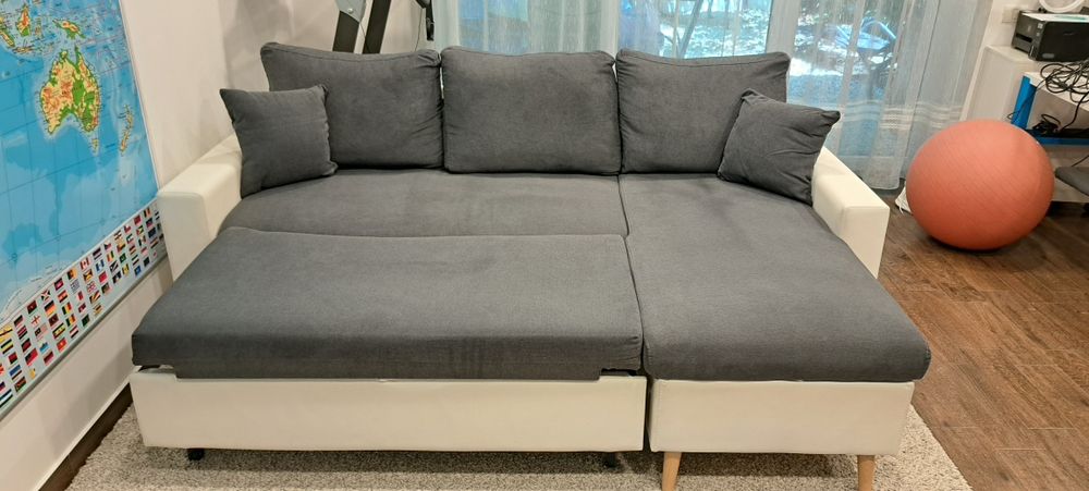 Colțar universal reversibil, extensibil, cu ladă depozitare (230 cm)