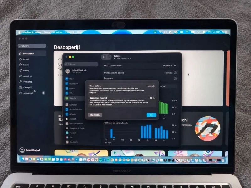 MacBook Air M1 2020 8GB/256GB - Excelentă stare + Cutie originală