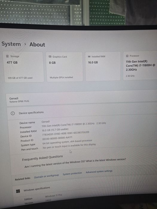 MSI Katana GF66 11UG