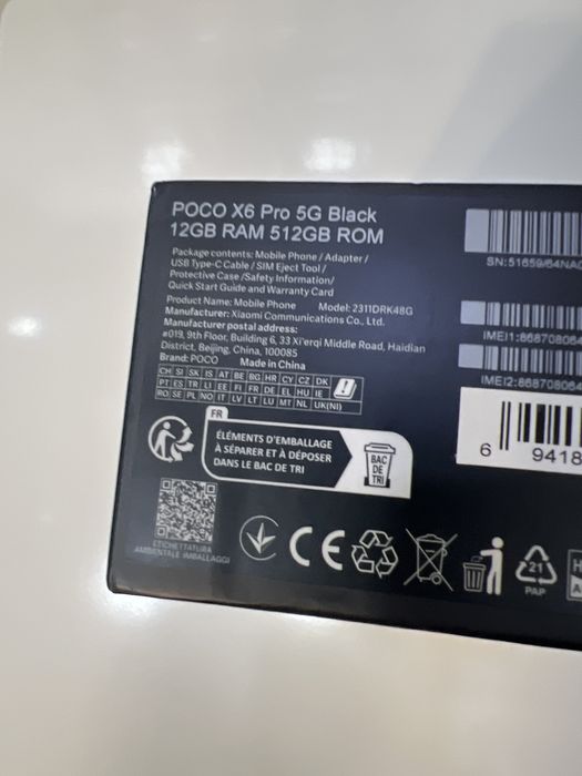 POCO X6 PRO de 512 GB si 12 GB Ram , NOU