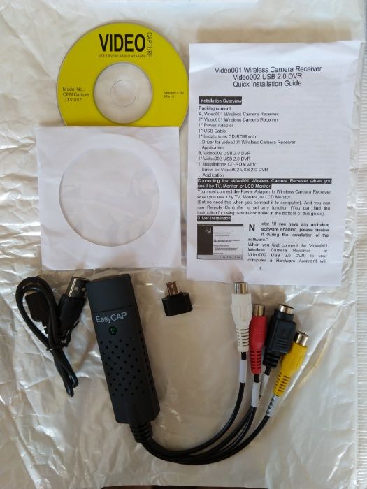 USB DVR-ДВР видео адаптер с аудио, модел EasyCap Adapter UTV 007 гр ...