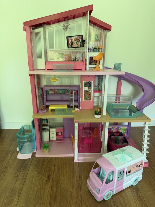 Barbie Dreamhouse original Mattel + mașină de înghețată Barbie