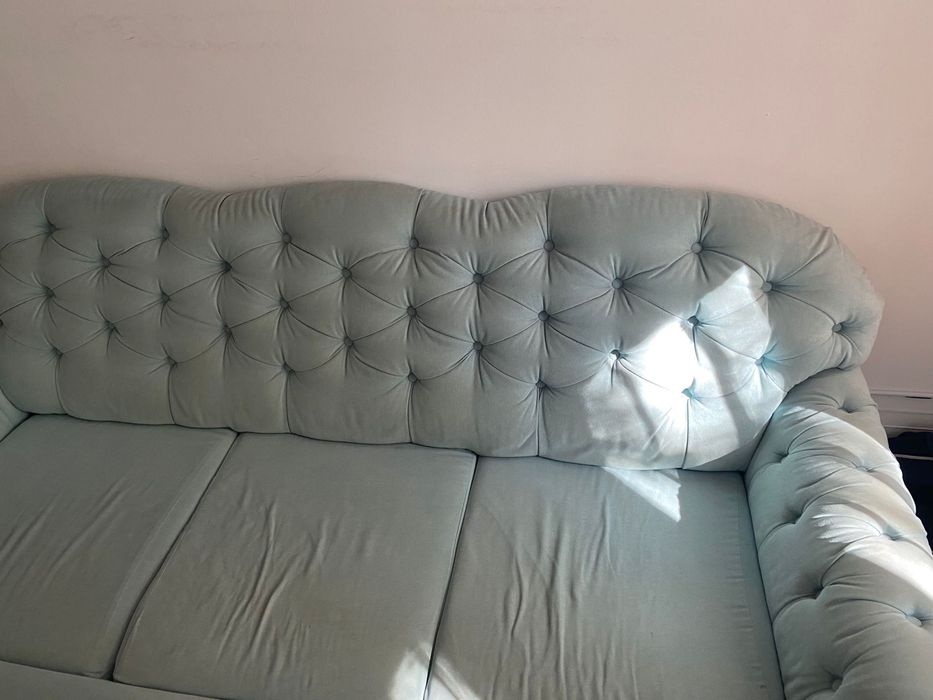 Canapea extensibila de 3 locuri, culoare turcoaz, model foarte frumos