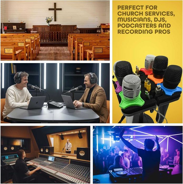 Държач за микрофони, Квадратна приставка за побиране на до 6 микрофона