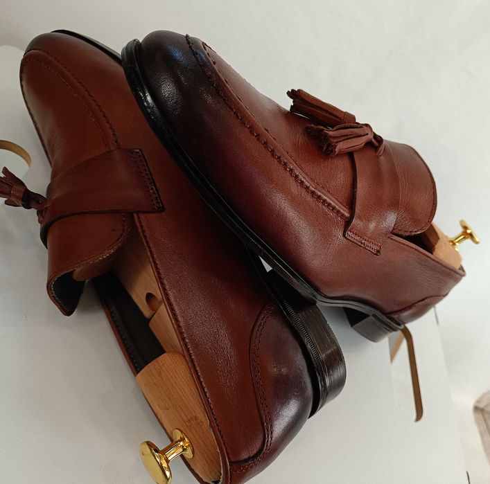 Pantofi loafer 42 tassel Lavoratione Artigianale piele naturala moale