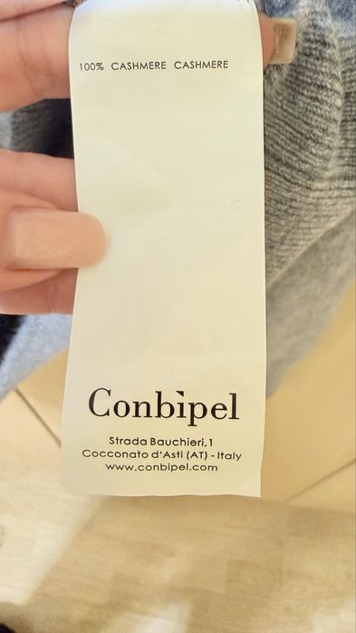 Мъжки пуловер поло 100%кашмир Conbipel. Размер L.