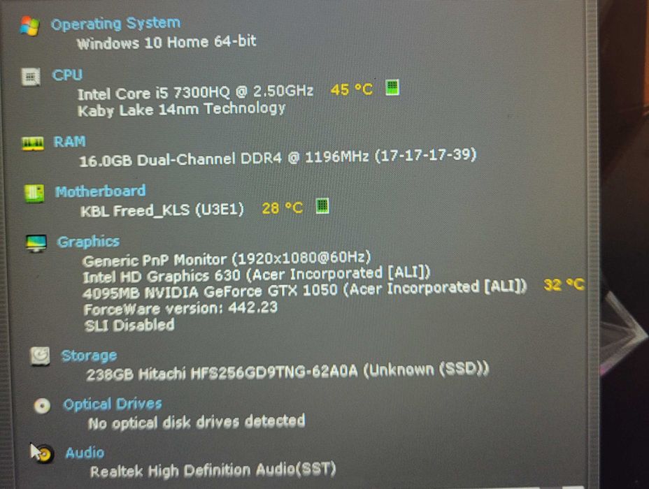 Laptop gaming Acer Nitro