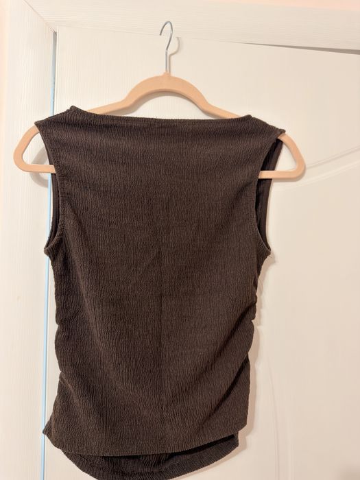 Кафяв crop top (stradivarius)