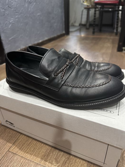 Лоферы летние кожа