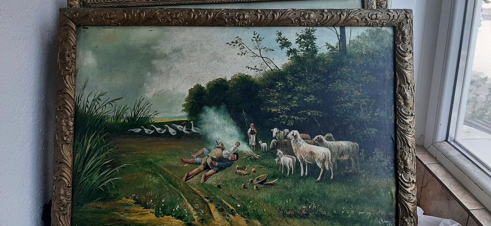 Tablouri pictate in acuarela pe panza