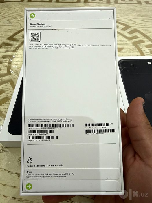 iPhone 18 Pro Max, Black, 256gb, non-active