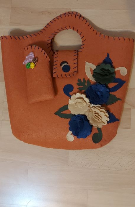 Дамска чанта и шал ръчна изработка