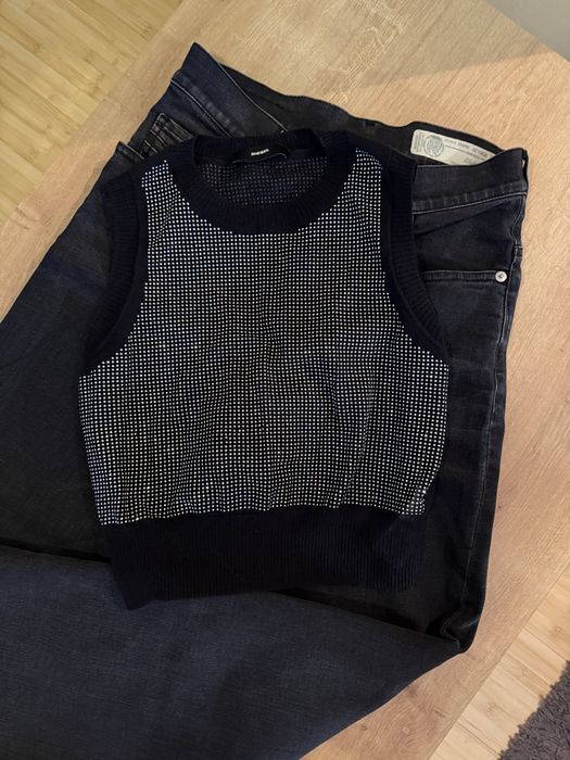 Diesel оригинален кроп топ с камъни