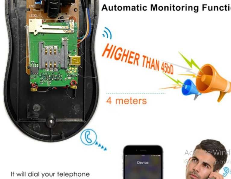 Mousecu Microfon Spion ascuns GSM, cu ascultare in timp real