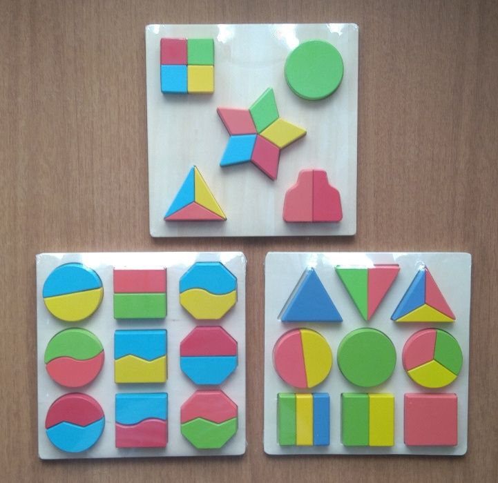 Геометрични Кръгове И Квадрати Логически Фигури 18бр. Монтесори игри