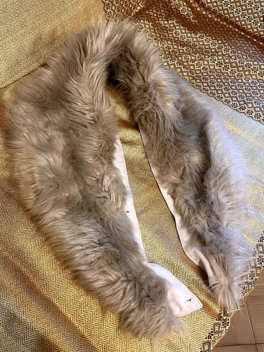 бяло/бежево пролетно яке палто H&M с косъм L