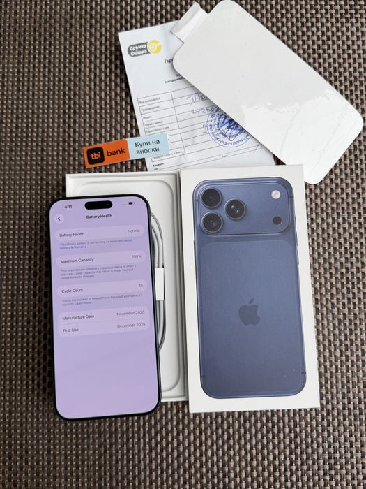 НОВ! 256Gb *ЛИЗИНГ* iPhone 17 Pro Max Deep Blue / 24М ГАРАНЦИЯ