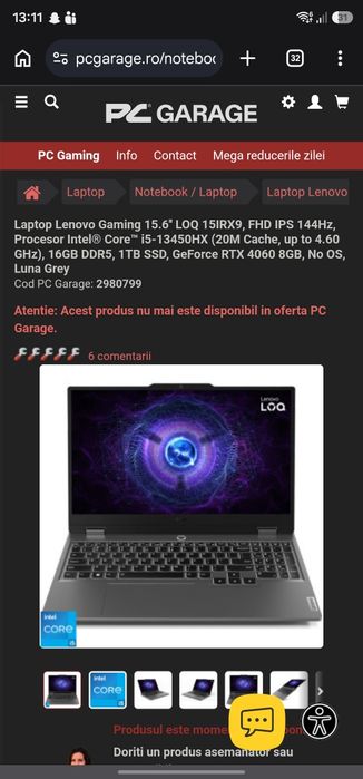 Laptop gaming Lenovo LOQ 15IRX9