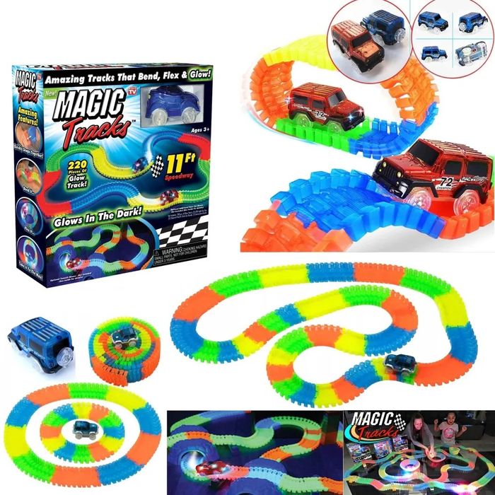 Голяма Светеща Писта с колички Magic Track, 220 части