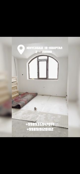 Юнусабад тумани 18 - кварталда Новастройкада 2 ярусли (7-8-этаж)
кварт