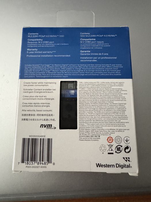 SSD WD Blue NVMe 500 GB