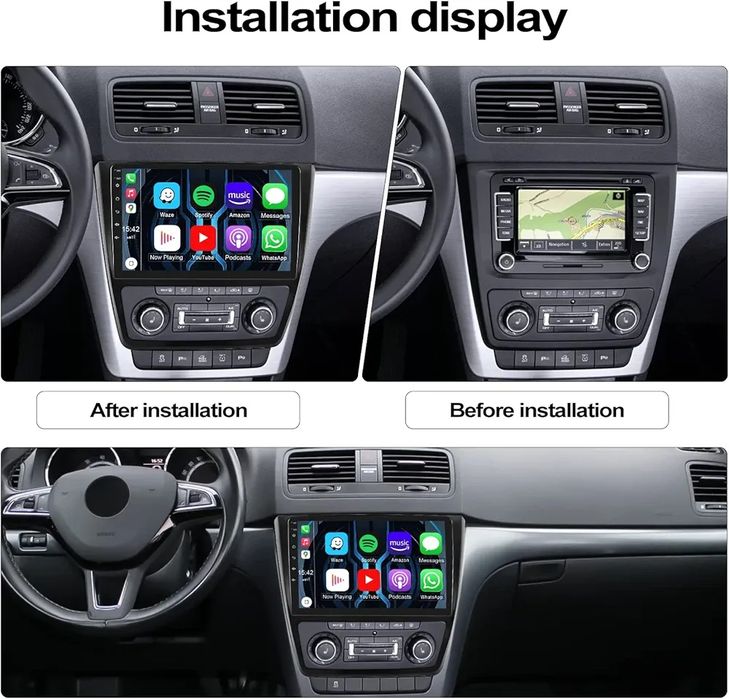 10.1" Мултимедия за Skoda Yeti 5L (2009-2015), Android 13, 4core, 1+32