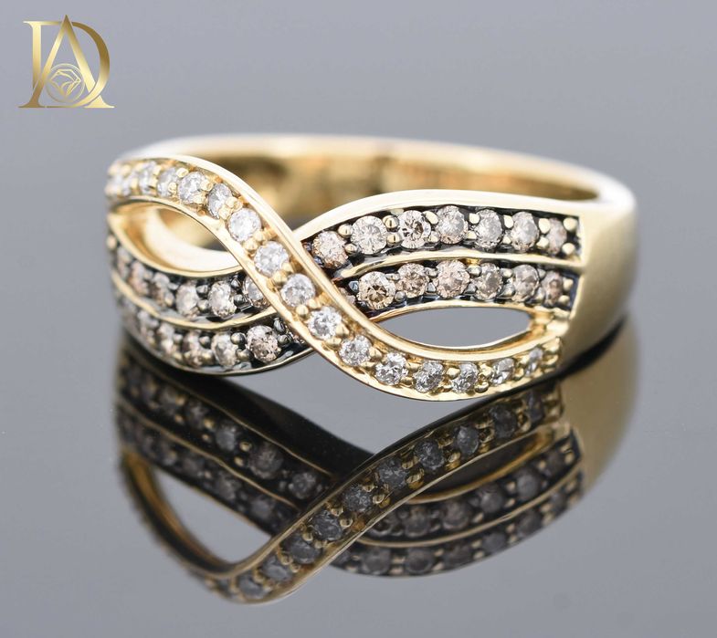 Нов Златен Пръстен с 0.62кт Естествени Брилянти