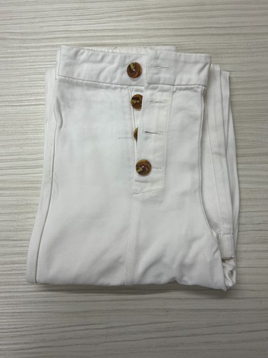 Pantalini denim albi Massimo Dutti marimea 34/XS