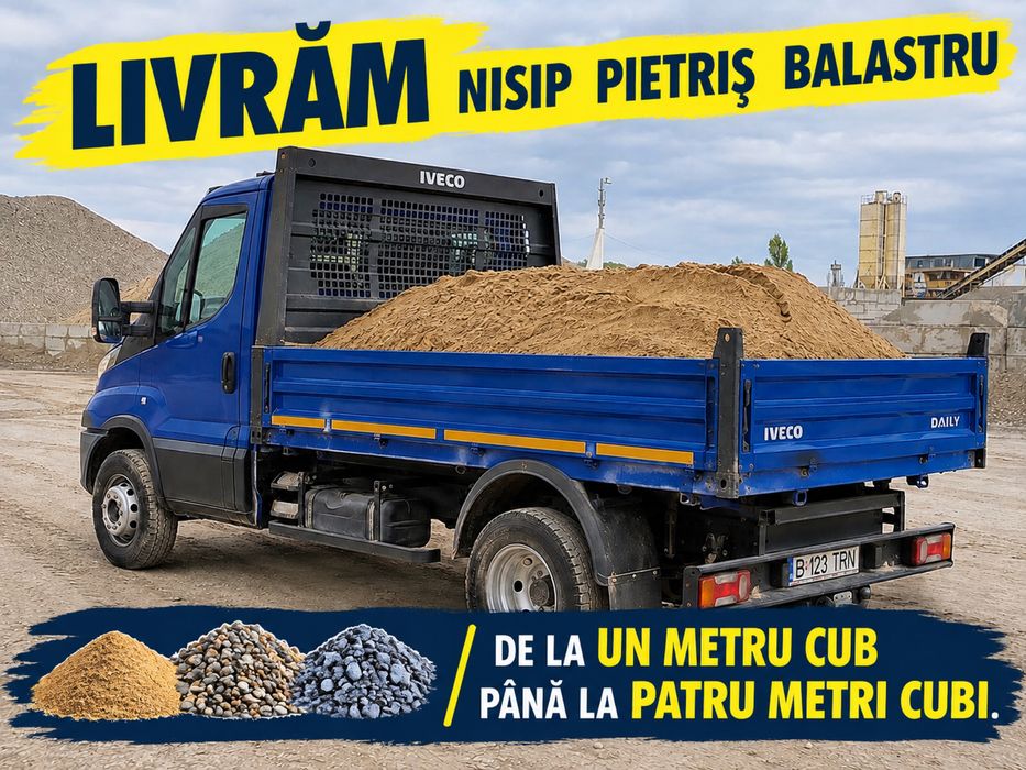 Beton concasat 0-63 mm/piatra de drum/refuz de ciur-nisip/balast/pamant-livram bucuresti-ilfov-giurgiu-teleorman-bragadiru-clinceni-magurele-ghinpati