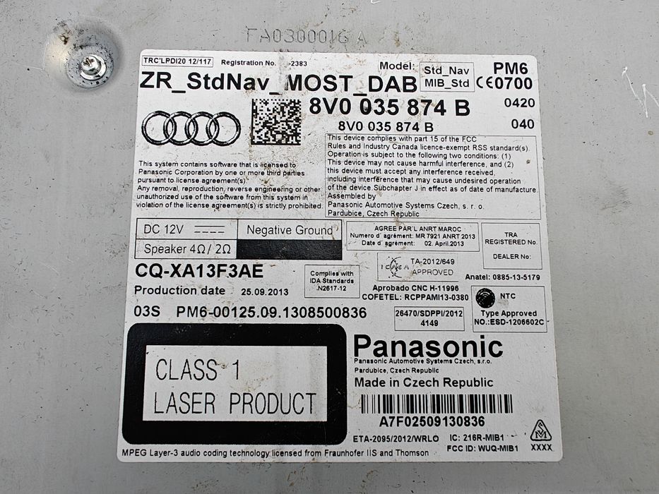 Unitate Multimedia Audi A3 8V 8V0 035 874 B