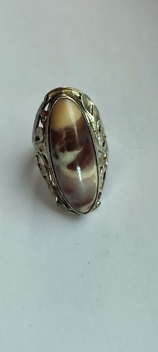 Серебряное кольцо с натуральным камнем АГАТ