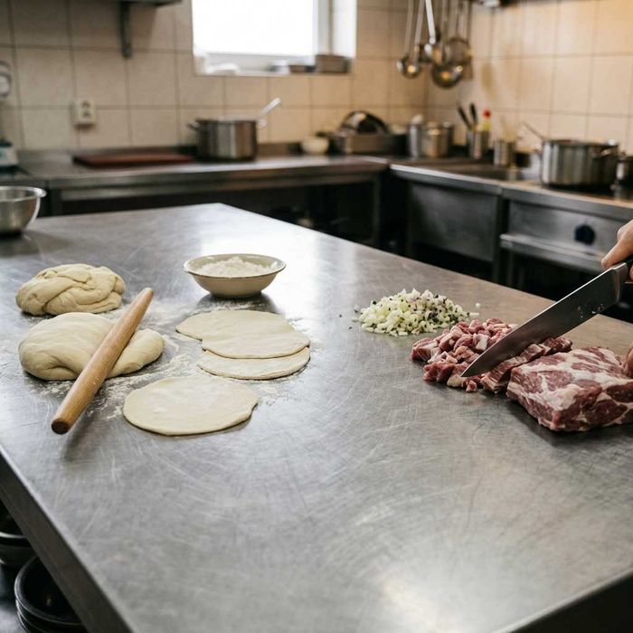Доска / Накладка на стол для теста и мяса (Нержавейка) Xamir taxta