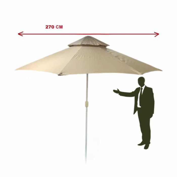 Плажен чадър Кафяв – 220см/270см