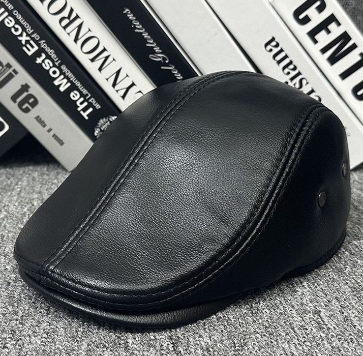 Мужская кепка шапка из натуральной кожи мужской табий кожа хакийкий ко