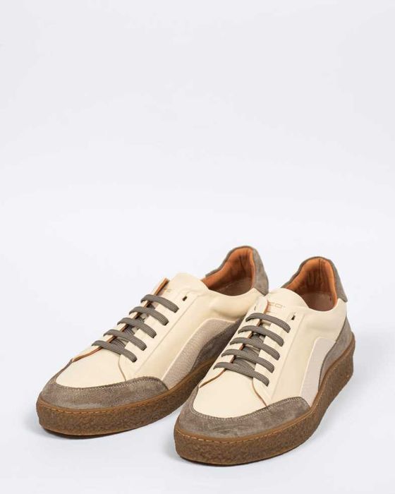 Мъжки бежови комбинирани обувки тип кецове TEODOR