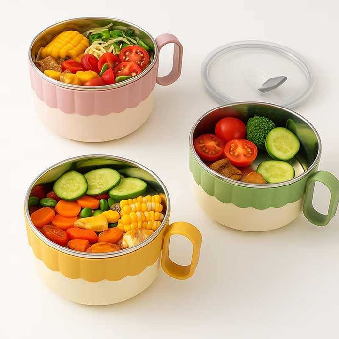 Кутия за храна с капак и дръжка – неръждаема стомана