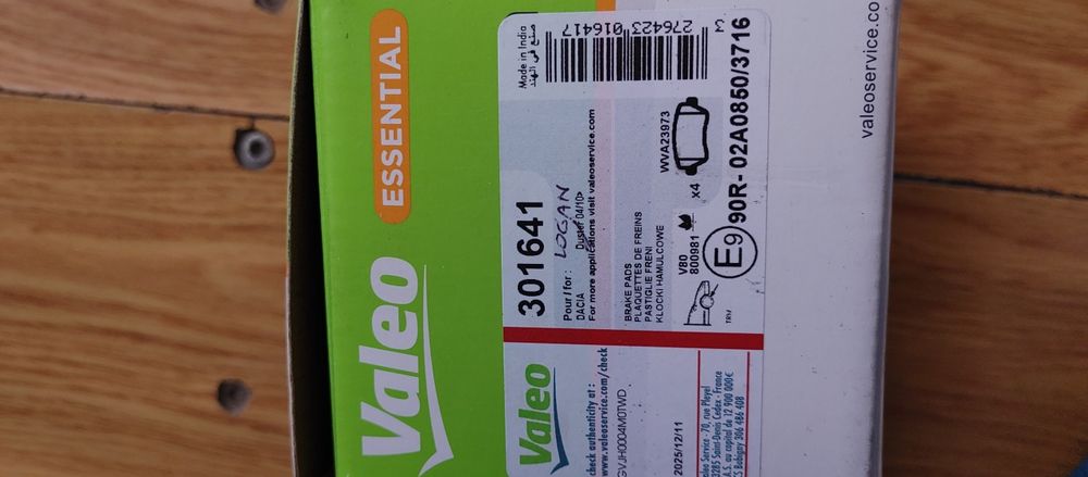 Placuțe frâna Valeo,  Dacia Logan , Sandero , Dokker , Lodgy
