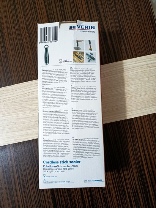 Aparat de vidat alimentare usb, conține pungi și dop